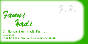 fanni hadi business card